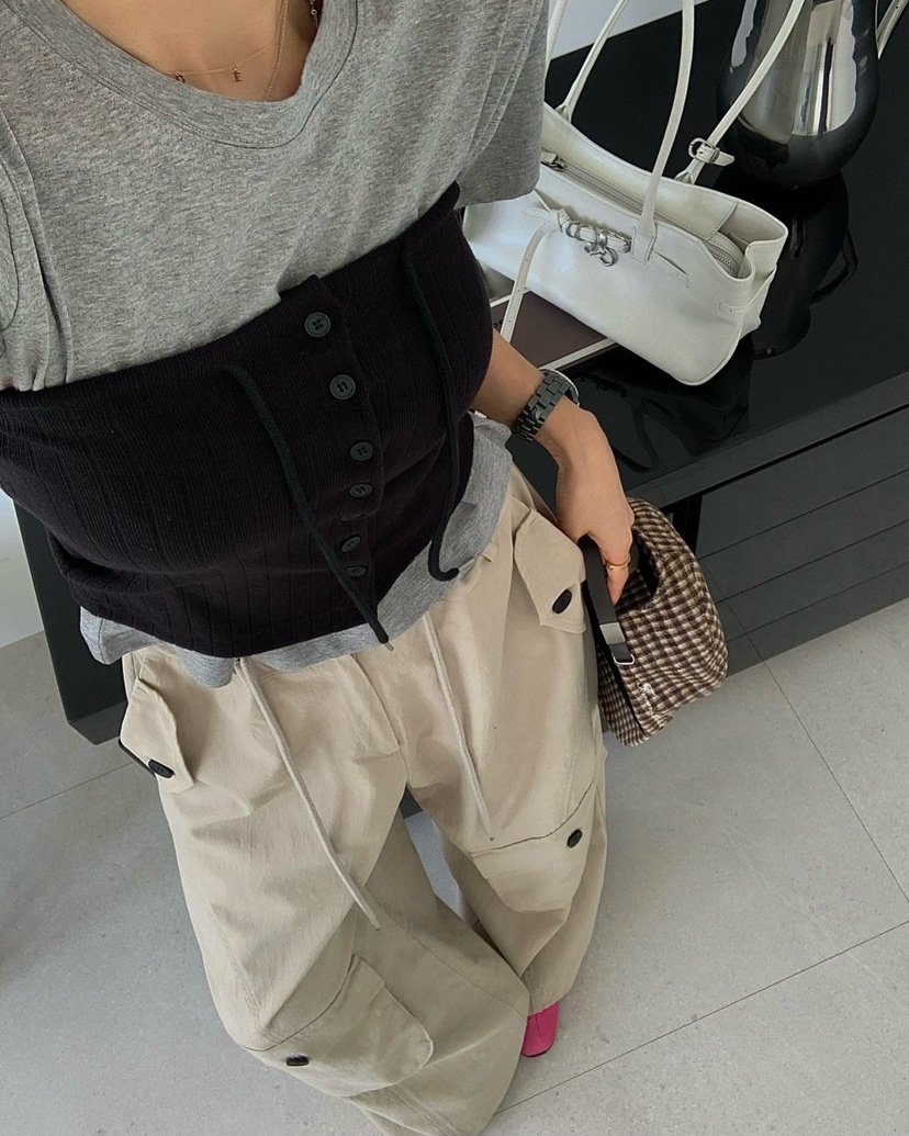 REVE CITE-L韓國東大門直郵女士新品熱賣吊帶背心不含內搭羅紋REVE CITE-L吊帶/背心