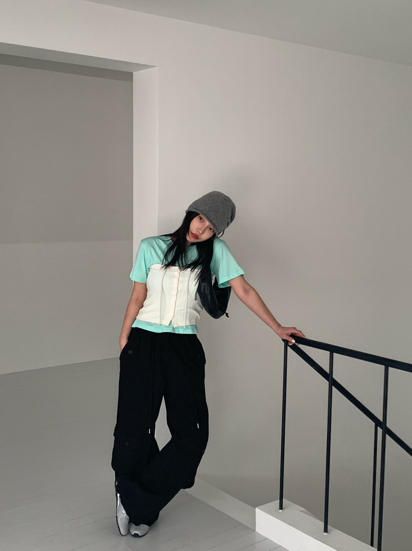 REVE CITE-L韓國東大門直郵女士新品熱賣吊帶背心不含內搭羅紋REVE CITE-L吊帶/背心