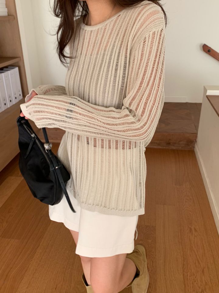 KOMOREBI韓國直郵實拍女士新品時尚熱賣人氣針織衫含腰繩KOMOREBI針織衫