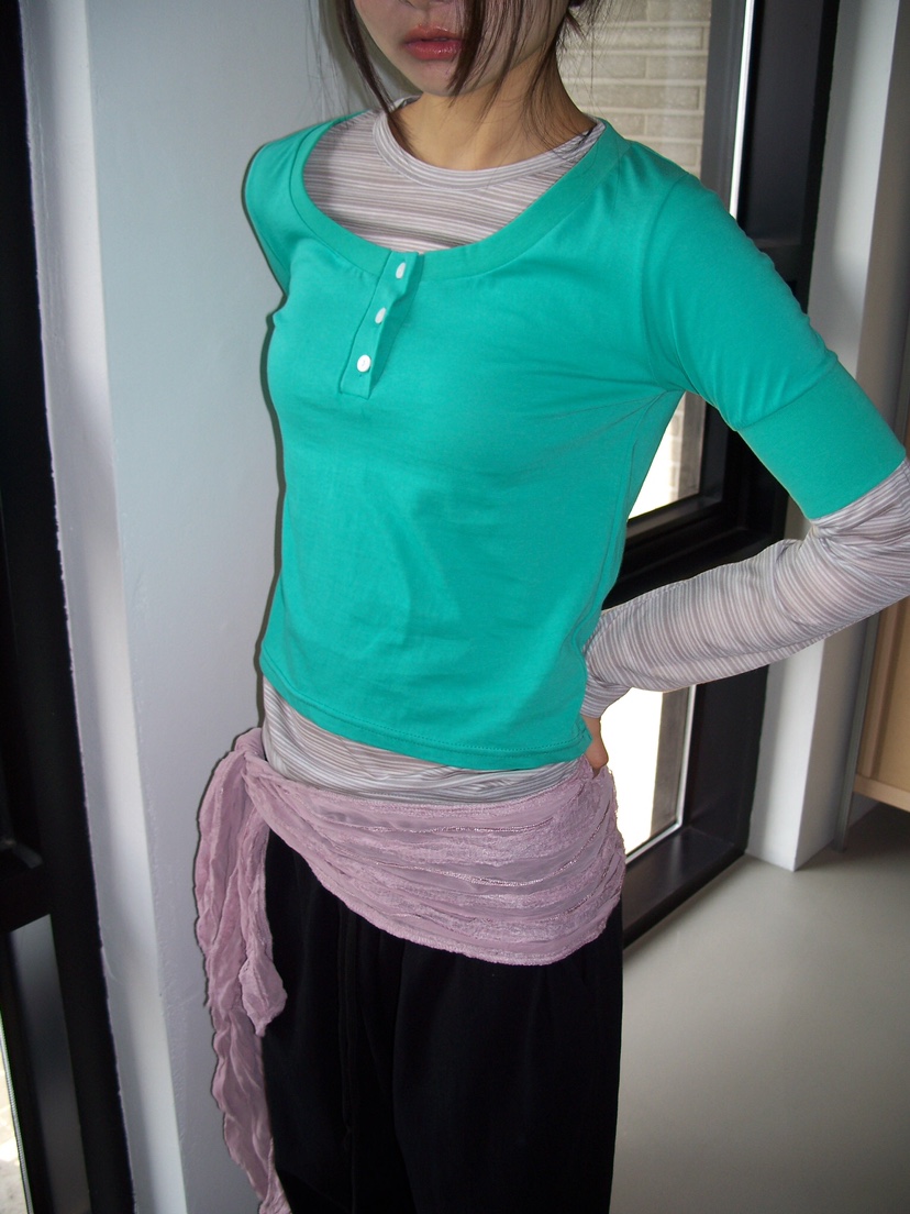 FLASH/I LOVE ME韓國直郵實拍女士新款26春夏T恤不含內搭圍巾FLASH/I LOVE MET恤