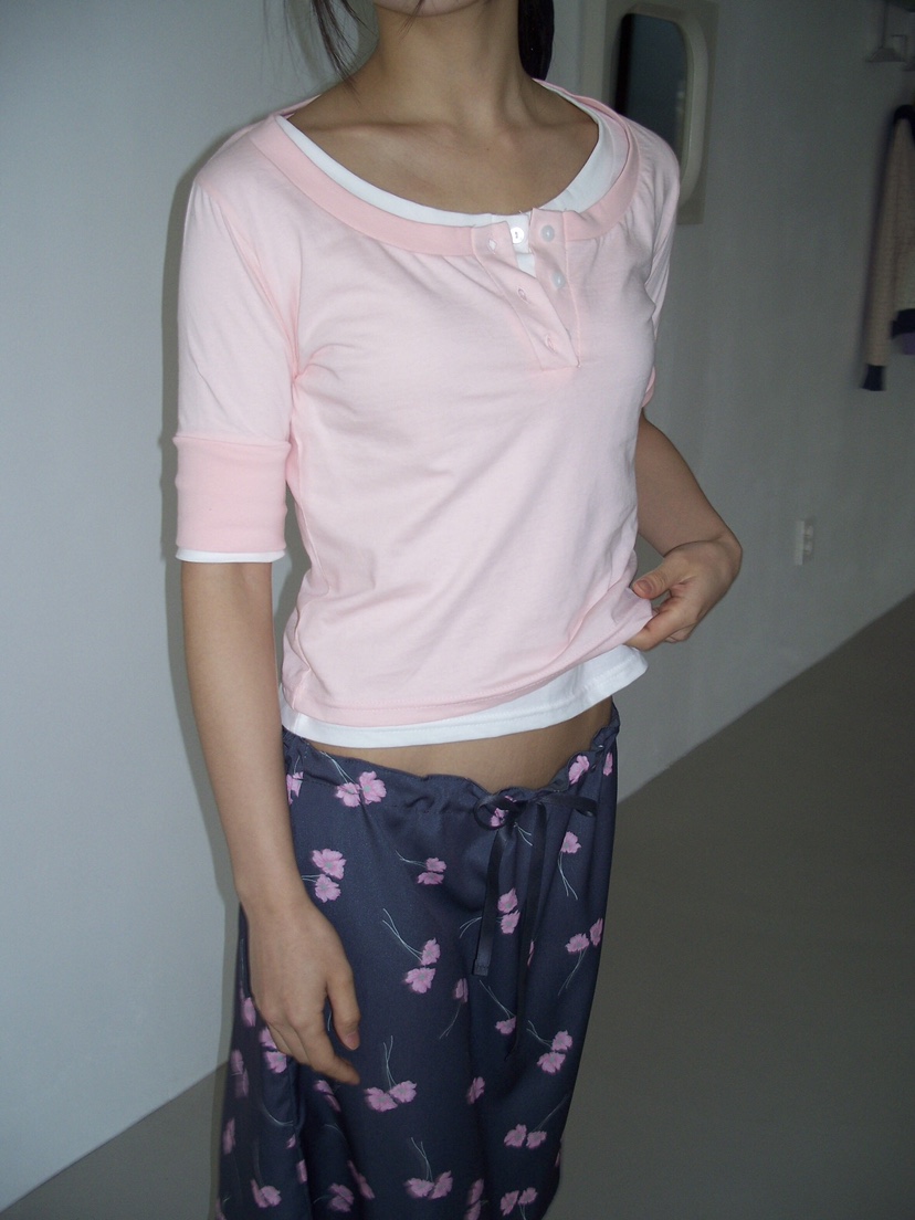 FLASH/I LOVE ME韓國直郵實拍女士新款26春夏T恤不含內搭圍巾FLASH/I LOVE MET恤