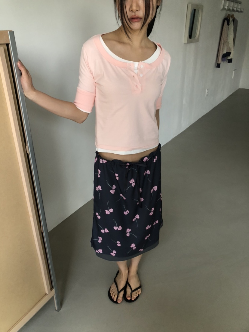 FLASH/I LOVE ME韓國直郵實拍女士新款26春夏T恤不含內搭圍巾FLASH/I LOVE MET恤