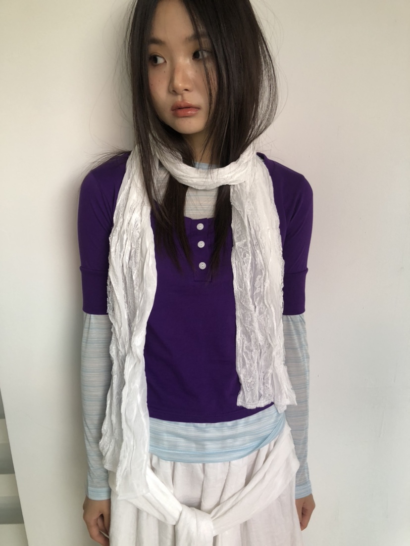 FLASH/I LOVE ME韓國直郵實拍女士新款26春夏T恤不含內搭圍巾FLASH/I LOVE MET恤