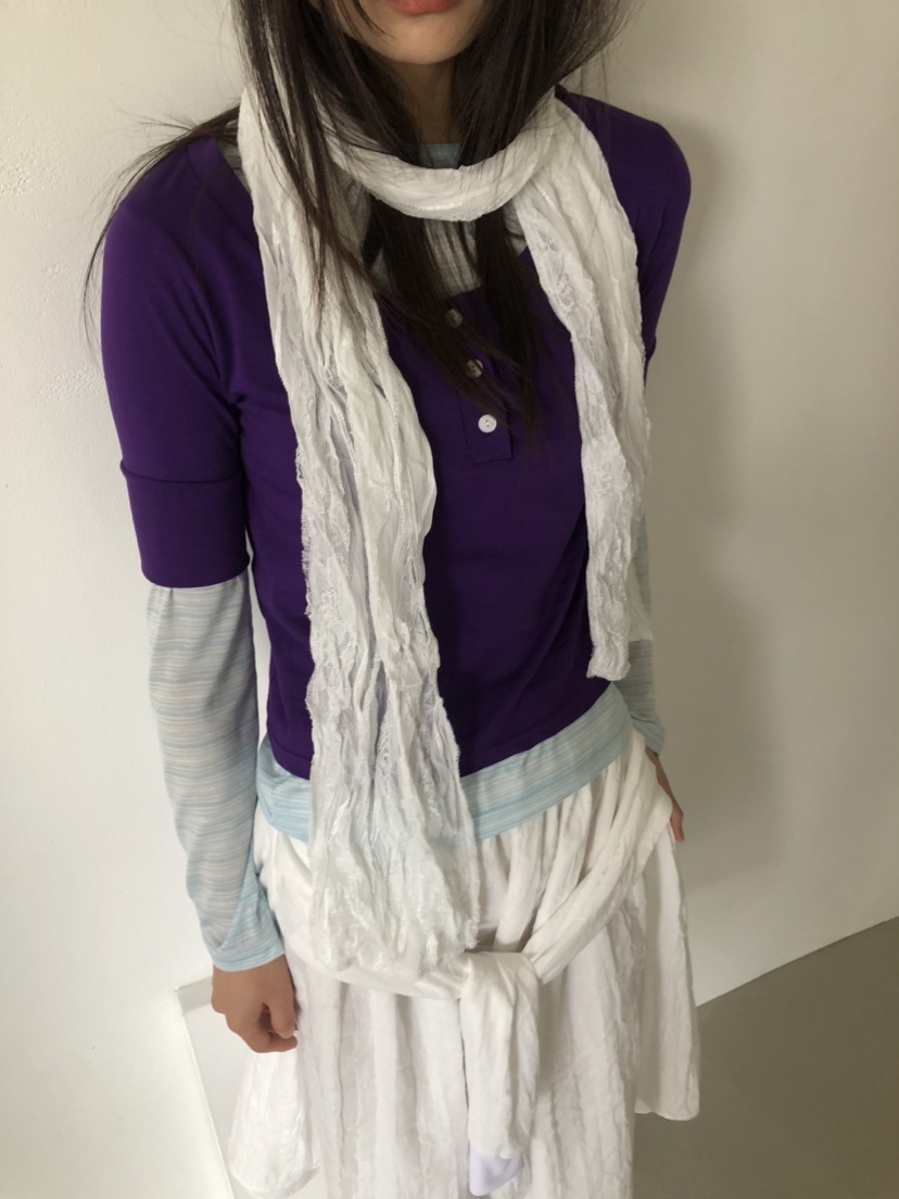 FLASH/I LOVE ME韓國直郵實拍女士新款26春夏T恤不含內搭圍巾FLASH/I LOVE MET恤