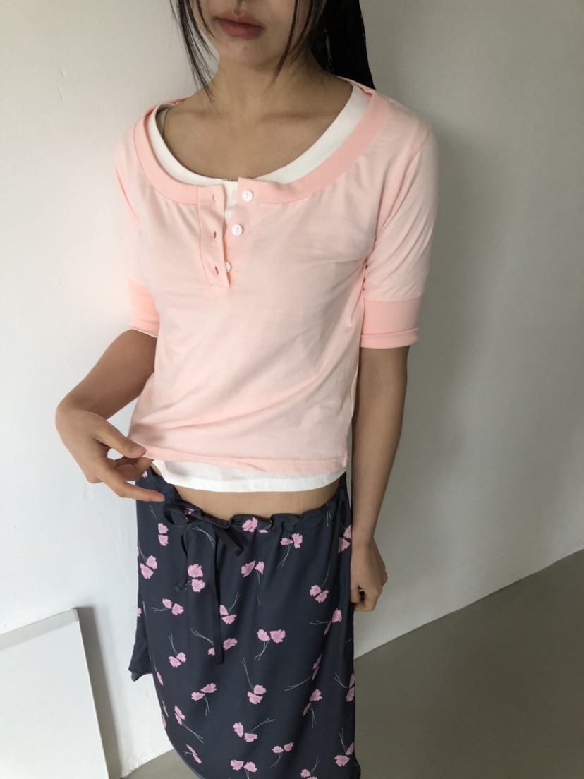 FLASH/I LOVE ME韓國直郵實拍女士新款26春夏T恤不含內搭圍巾FLASH/I LOVE MET恤圖色2