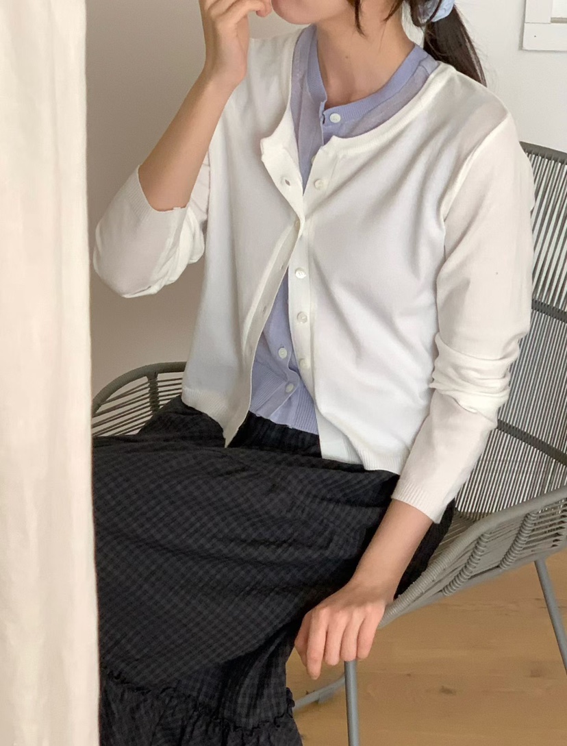 BINUS韓國代購女士新款推薦時尚26春夏針織衫不含內搭開衫BINUS針織衫