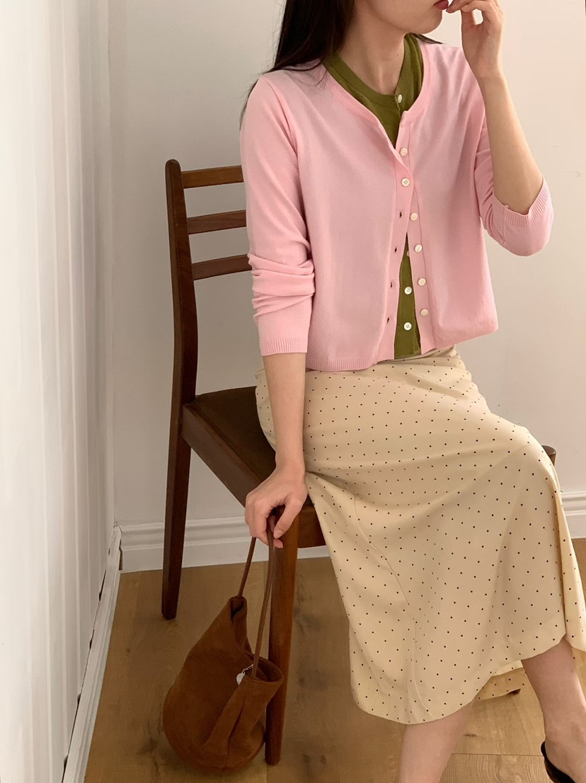 BINUS韓國代購女士新款推薦時尚26春夏針織衫不含內搭開衫BINUS針織衫