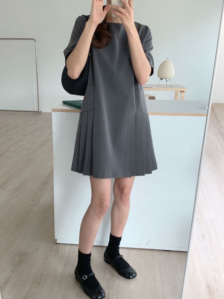 STAY HERE韓國直郵女士新品推薦時尚職業人氣休閑連衣裙STAY HERE連衣裙