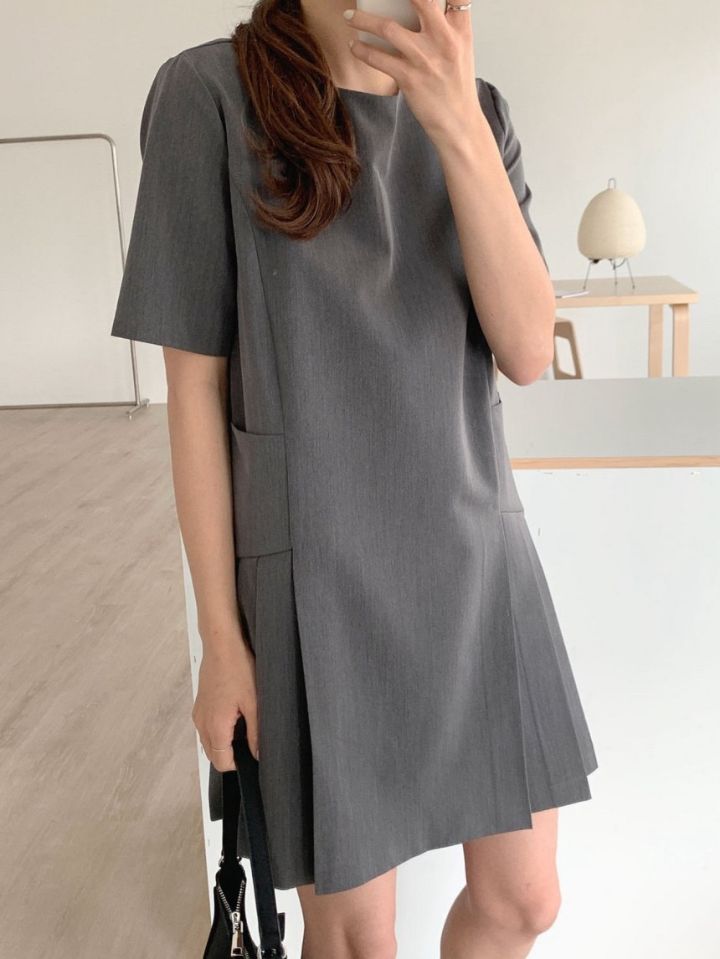 STAY HERE韓國直郵女士新品推薦時尚職業人氣休閑連衣裙STAY HERE連衣裙圖色1