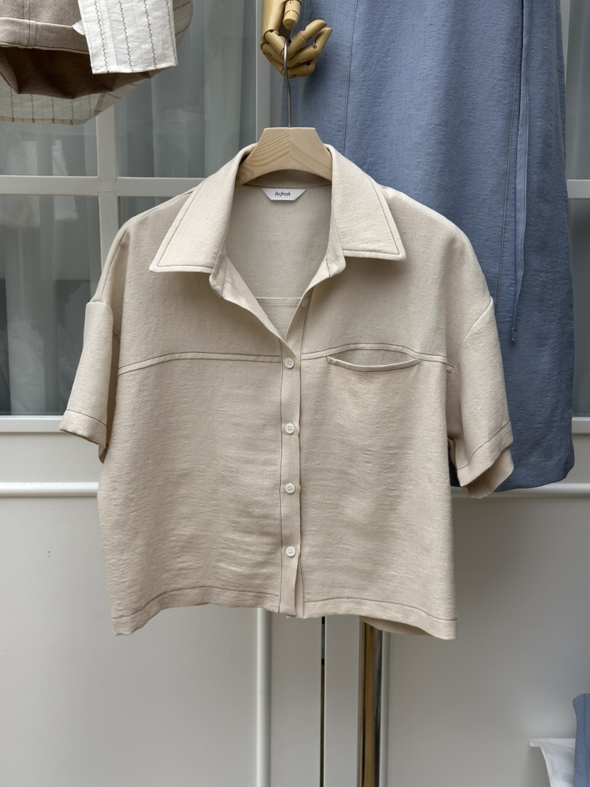 RE:FRESH-L韓國代購女士新款推薦職業時尚熱賣襯衫蕾絲衫RE:FRESH襯衫/蕾絲衫圖色1