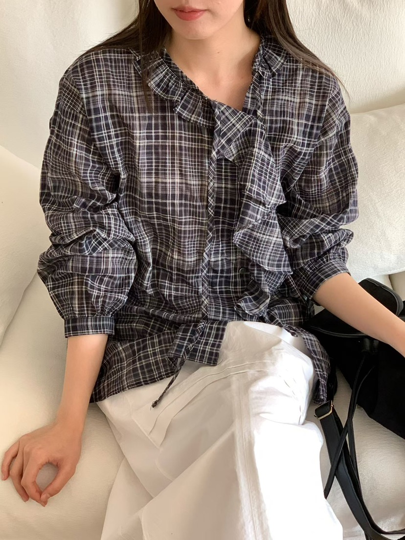 BINUS韓國東大門直郵女裝新款職業人氣26春夏時尚襯衫蕾絲衫BINUS襯衫/蕾絲衫圖色2