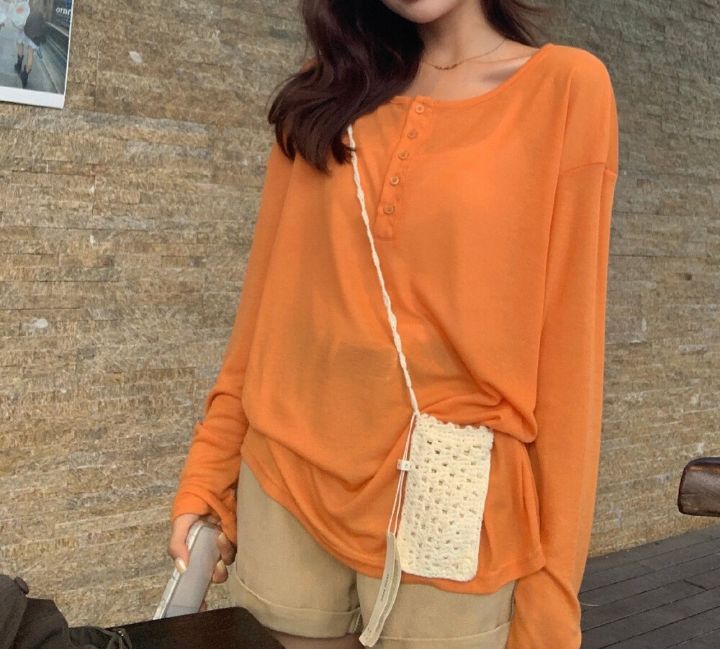 STAY HERE韓國直郵女士新品時尚26春夏人氣休閑熱賣長袖T恤STAY HERE長袖T恤圖色1