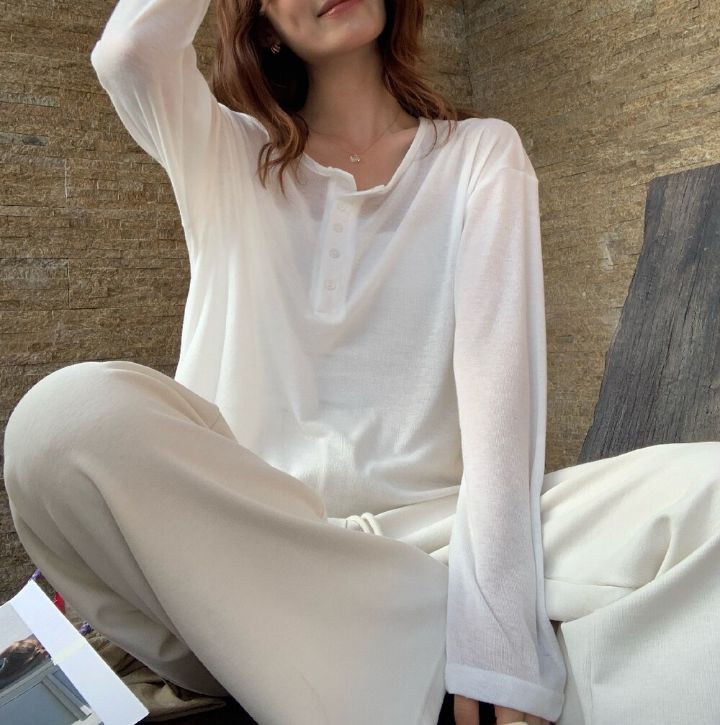 STAY HERE韓國直郵女士新品時尚26春夏人氣休閑熱賣長袖T恤STAY HERE長袖T恤圖色2