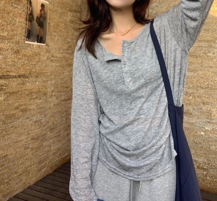 STAY HERE韓國直郵女士新品時尚26春夏人氣休閑熱賣長袖T恤STAY HERE長袖T恤圖色3