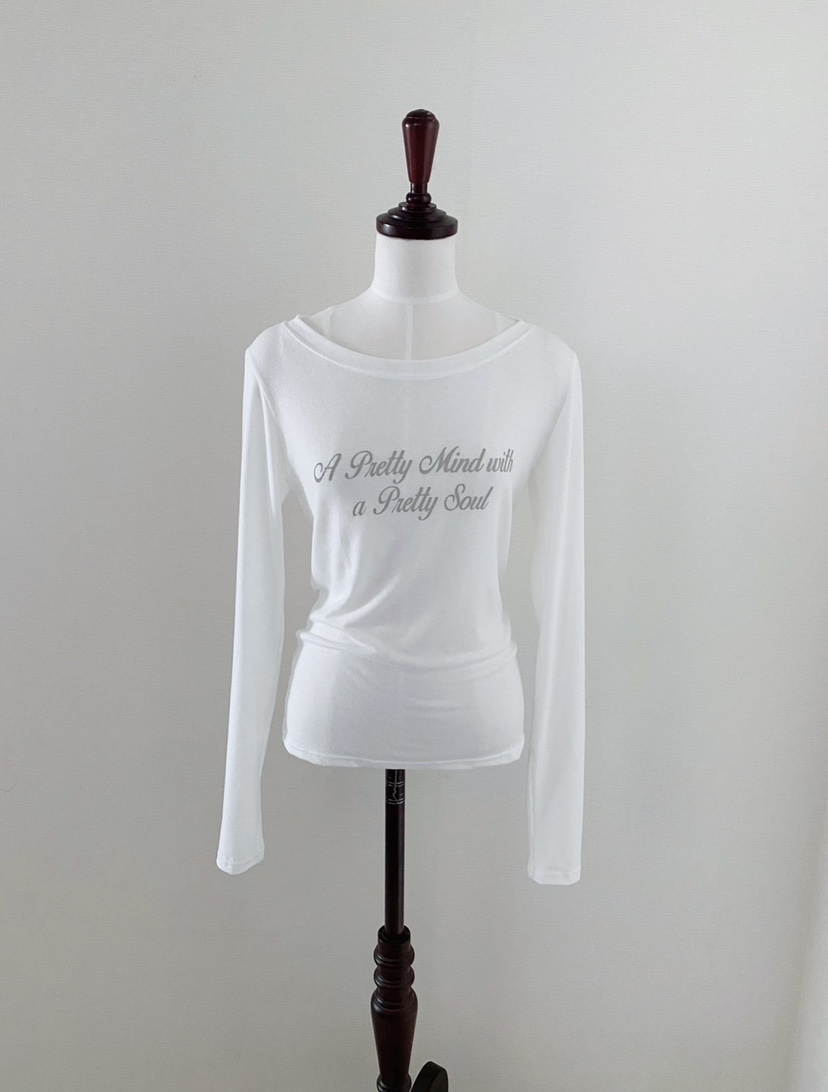 LOVE ROSIE韓國直郵女裝新品人氣時尚熱賣休閑長袖T恤露肩LOVE ROSIE長袖T恤圖色1