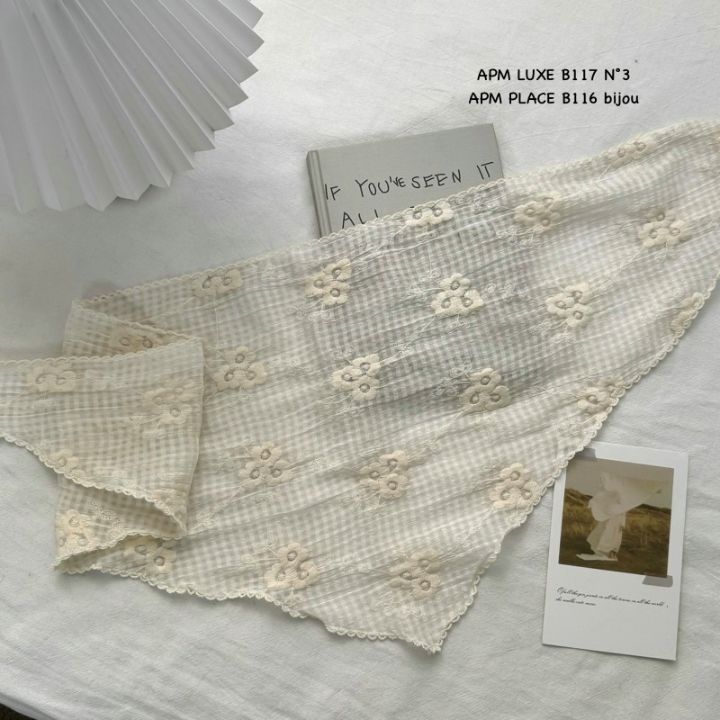 N3韓國東大門代購女士新款人氣時尚休閑圍巾披肩刺繡格子N3圍巾/披肩