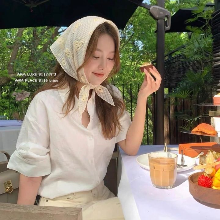 N3韓國東大門代購女士新款人氣時尚休閑圍巾披肩刺繡格子N3圍巾/披肩