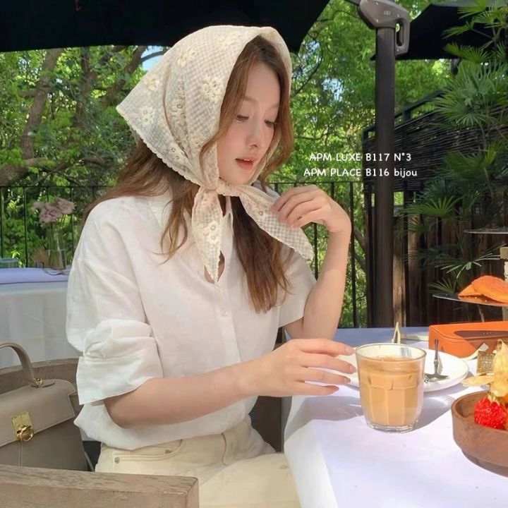 N3韓國東大門代購女士新款人氣時尚休閑圍巾披肩刺繡格子N3圍巾/披肩