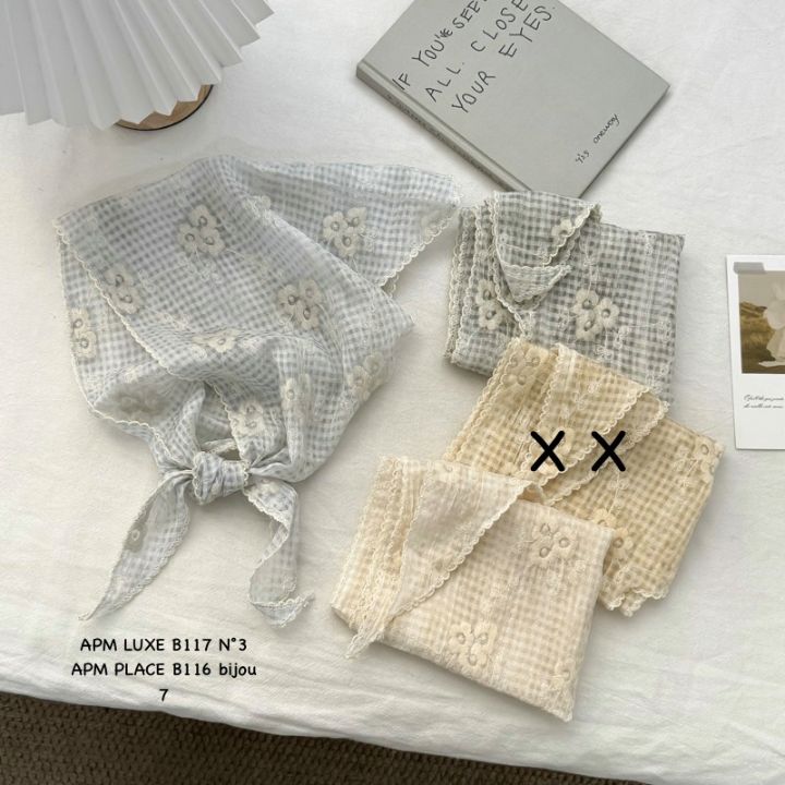 N3韓國東大門代購女士新款人氣時尚休閑圍巾披肩刺繡格子N3圍巾/披肩