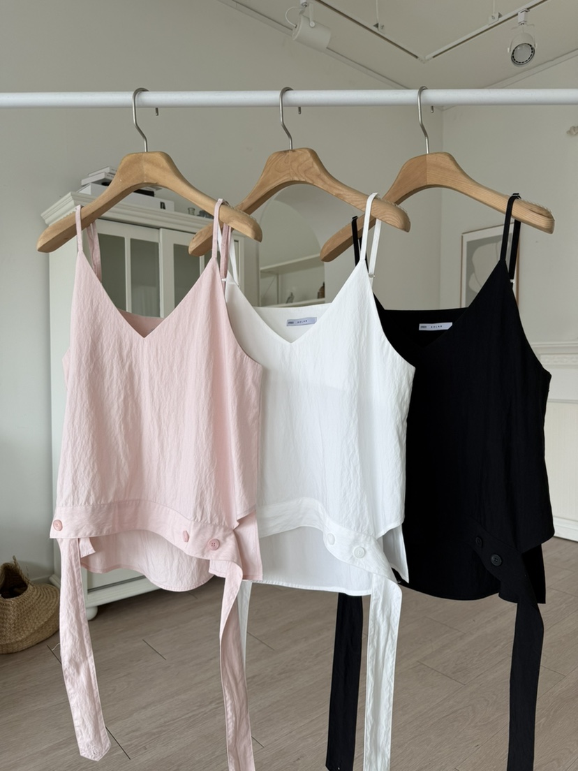 SOLAR韓國代購女裝新款人氣熱賣26春夏推薦時尚吊帶背心紐扣SOLAR吊帶/背心