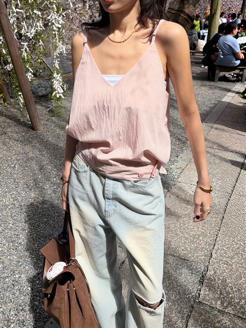 SOLAR韓國代購女裝新款人氣熱賣26春夏推薦時尚吊帶背心紐扣SOLAR吊帶/背心