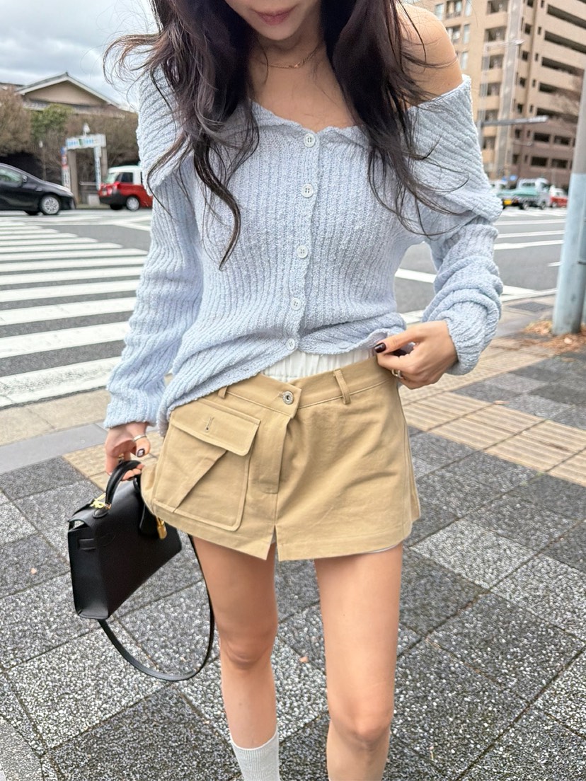 SOLAR韓國東大門直郵女士新品時尚26春夏職業裙褲工裝褲口袋SOLAR裙褲