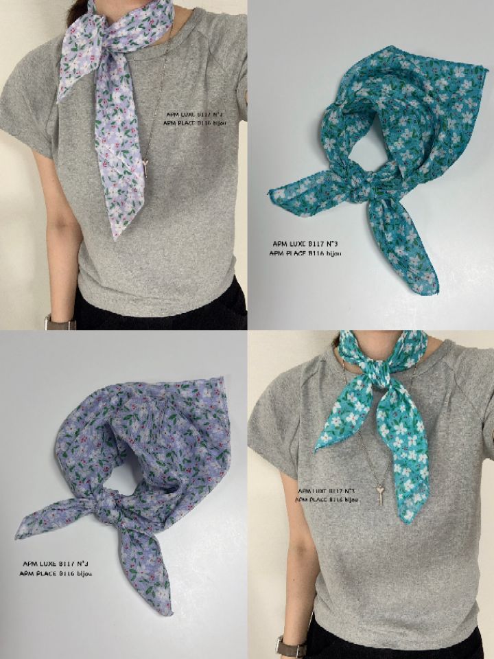 N3韓國直郵實拍女裝新款人氣推薦26春夏休閑圍巾披肩花朵N3圍巾/披肩