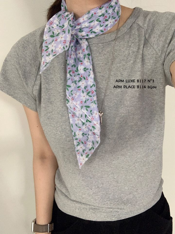 N3韓國直郵實拍女裝新款人氣推薦26春夏休閑圍巾披肩花朵N3圍巾/披肩