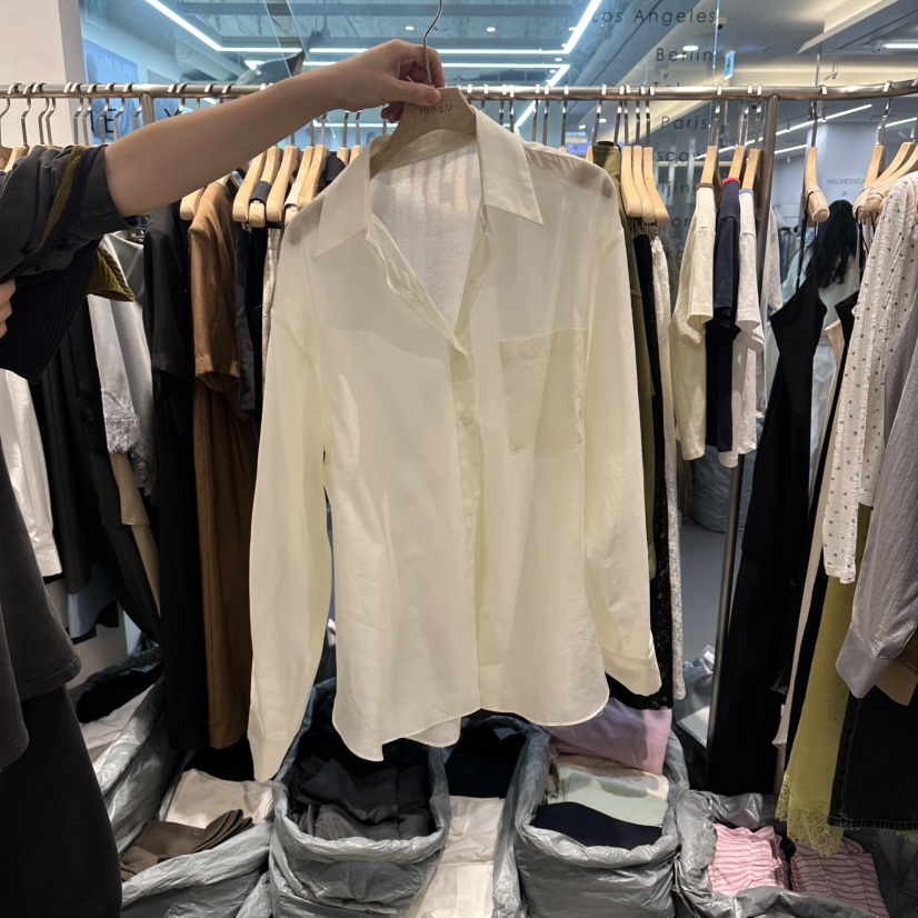 HONG.U東大門直郵女士新款推薦26春夏熱賣襯衫蕾絲衫纖維HONG.U襯衫/蕾絲衫圖色1