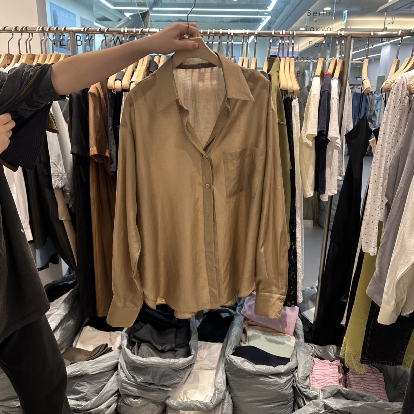 HONG.U東大門直郵女士新款推薦26春夏熱賣襯衫蕾絲衫纖維HONG.U襯衫/蕾絲衫圖色2