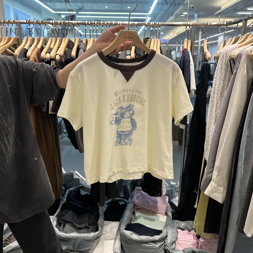 HONG.U韓國直郵女士新款26春夏人氣時尚推薦熱賣休閑T恤HONG.UT恤圖色2