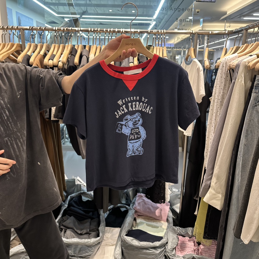 HONG.U韓國直郵女士新款26春夏人氣時尚推薦熱賣休閑T恤HONG.UT恤圖色3