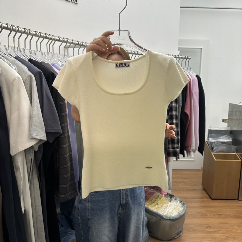 GABIZON韓國代購女士新款26春夏推薦休閑職業人氣T恤修身GABIZONT恤圖色1