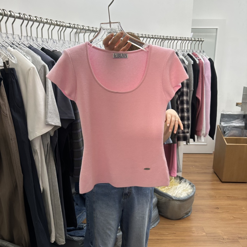 GABIZON韓國代購女士新款26春夏推薦休閑職業人氣T恤修身GABIZONT恤圖色2