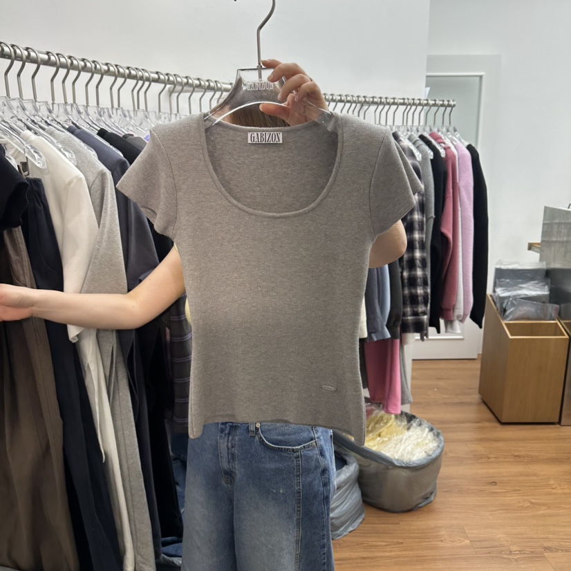 GABIZON韓國代購女士新款26春夏推薦休閑職業人氣T恤修身GABIZONT恤圖色3