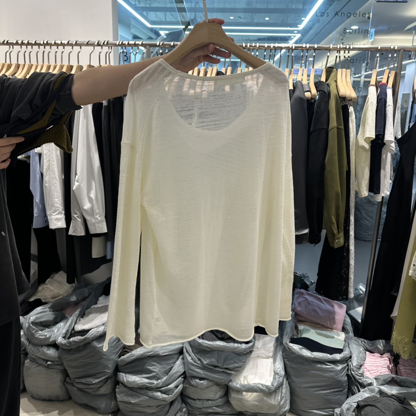 HONG.U東大門代購女裝新款真品休閑職業26春夏針織衫亞麻圓領HONG.U針織衫