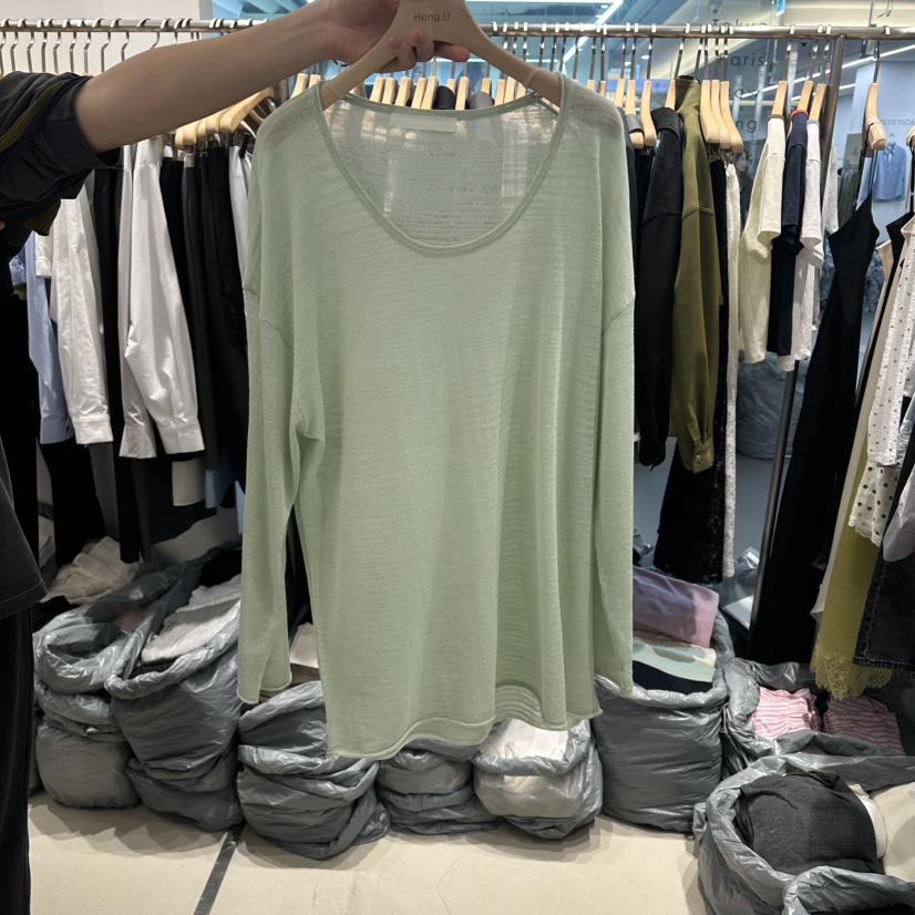 HONG.U東大門代購女裝新款真品休閑職業26春夏針織衫亞麻圓領HONG.U針織衫圖色3