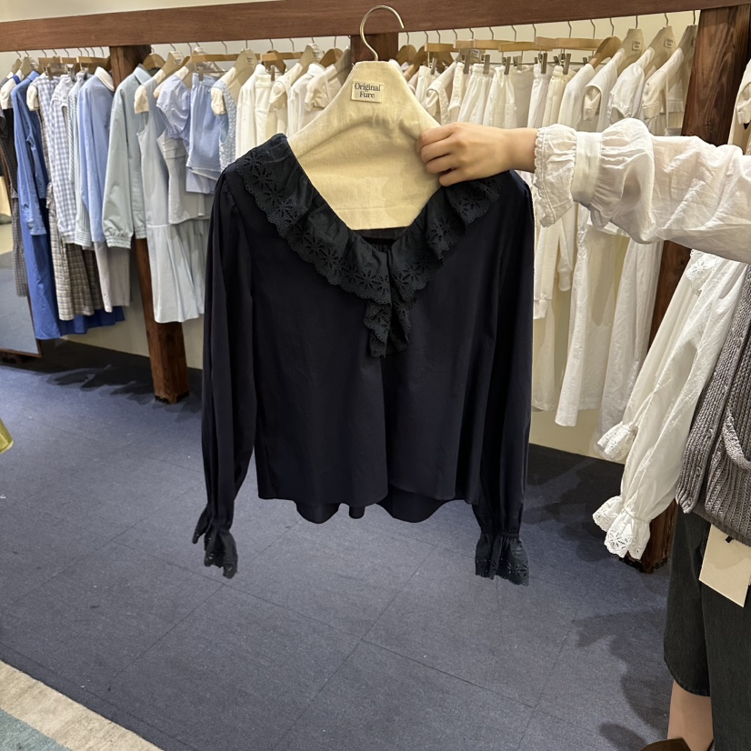 FURE韓國代購女士新品推薦時尚休閑職業26春夏襯衫蕾絲衫鏤空FURE襯衫/蕾絲衫圖色2