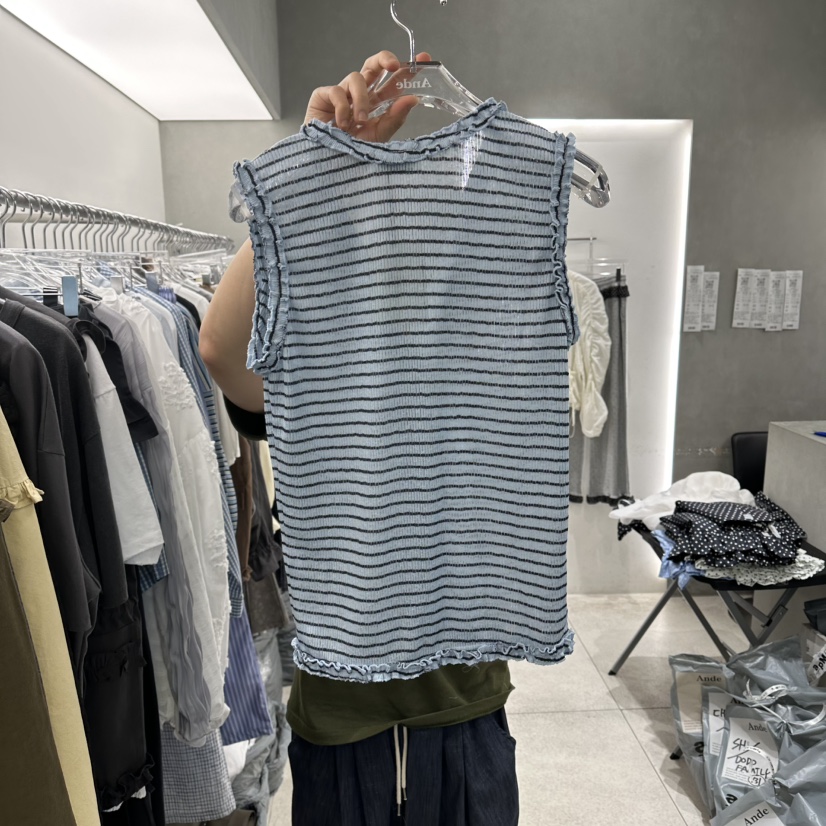 ANDE韓國直郵實拍女士新品熱賣吊帶背心不含內搭天絲混紡Ande吊帶/背心