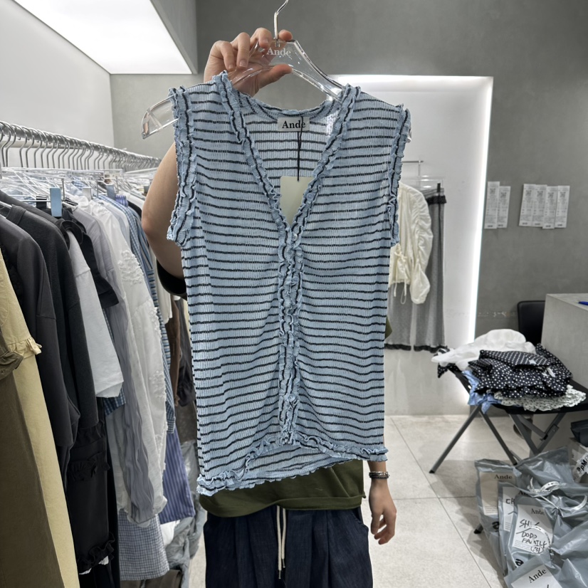 ANDE韓國直郵實拍女士新品熱賣吊帶背心不含內搭天絲混紡Ande吊帶/背心圖色1