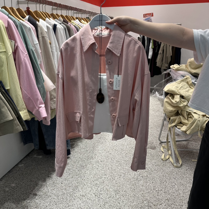 ATPZ韓國直郵女裝新款休閑熱賣時尚襯衫蕾絲衫不含內搭口袋ATTENTION PLEAES襯衫/蕾絲衫圖色2