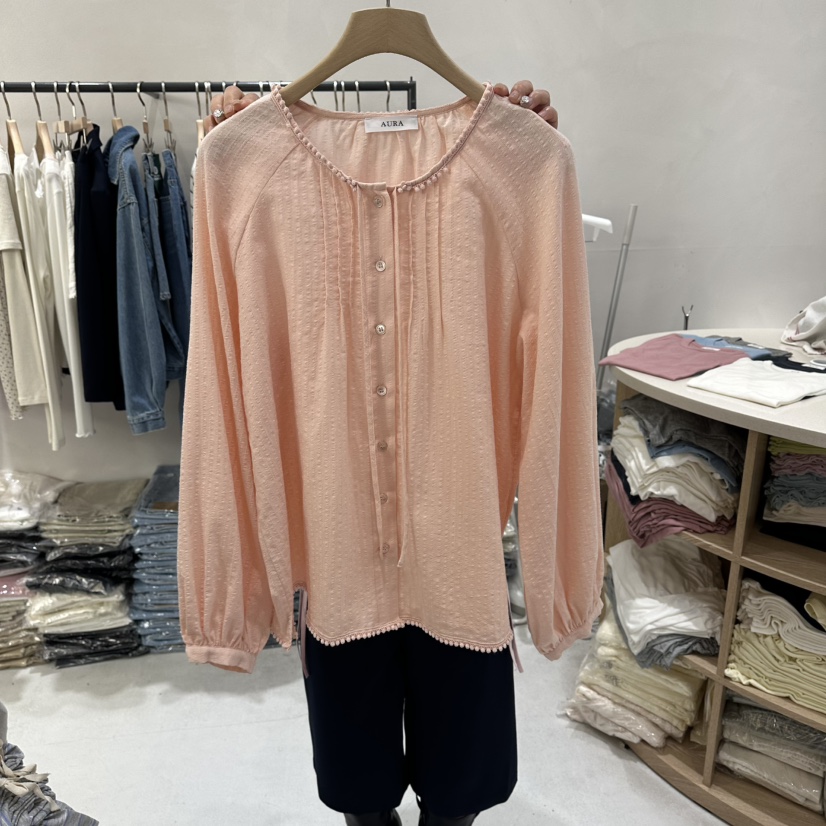 AURA韓國直郵實拍女士新款人氣推薦休閑襯衫蕾絲衫不含配飾Au ra襯衫/蕾絲衫圖色3