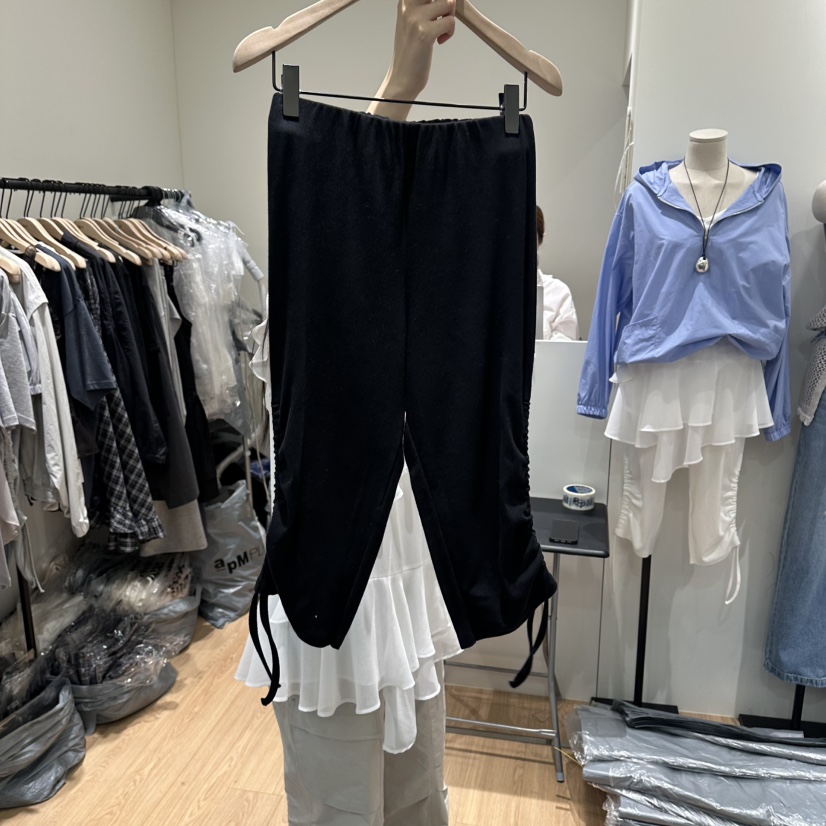 ORE-P韓國東大門直郵女士新品休閑26春夏打底褲鯊魚褲褶皺ORE打底褲/鯊魚褲圖色3