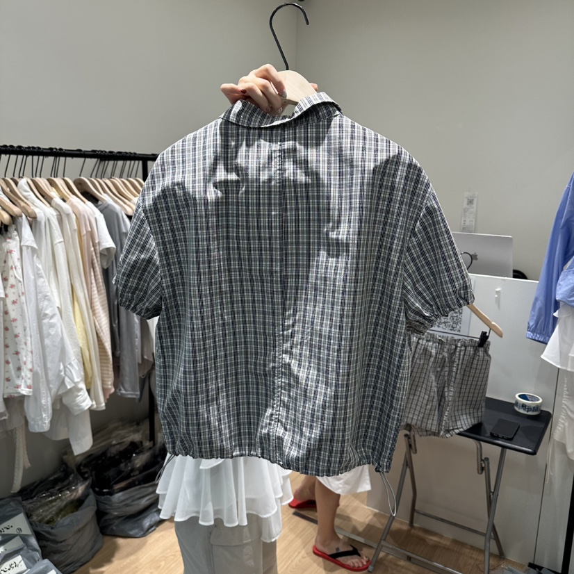 ORE-P東大門代購女裝新品人氣職業熱賣推薦夾克格子褶皺ORE夾克