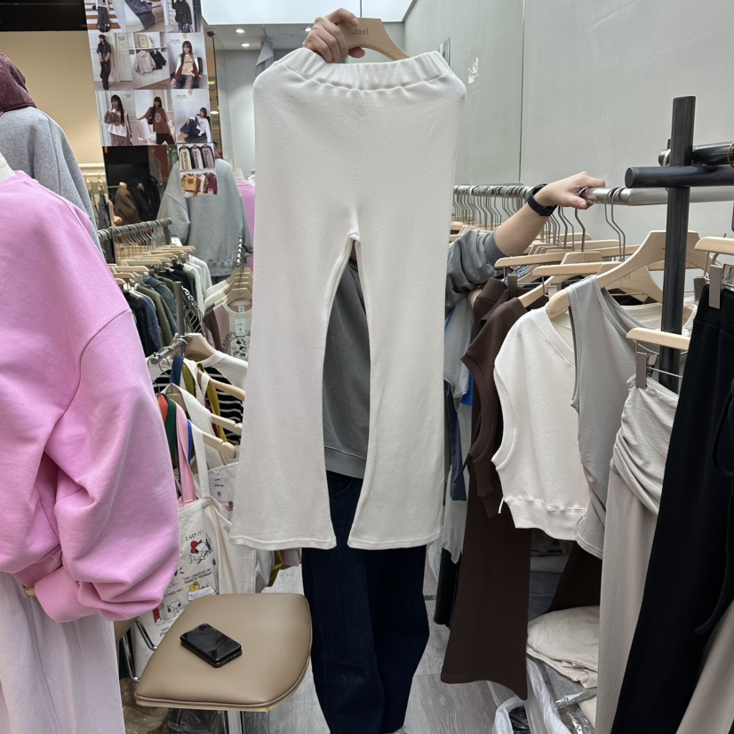 STICK WITH東大門直郵女裝新品熱賣人氣時尚休閑褲華夫格STICK WITH休閑褲圖色1