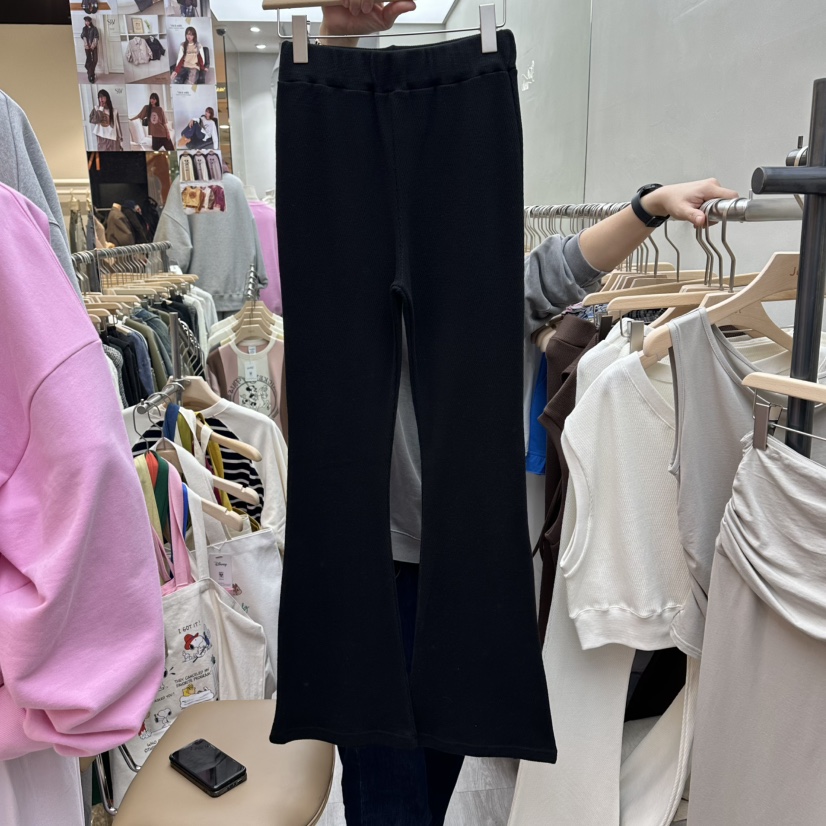 STICK WITH東大門直郵女裝新品熱賣人氣時尚休閑褲華夫格STICK WITH休閑褲圖色3