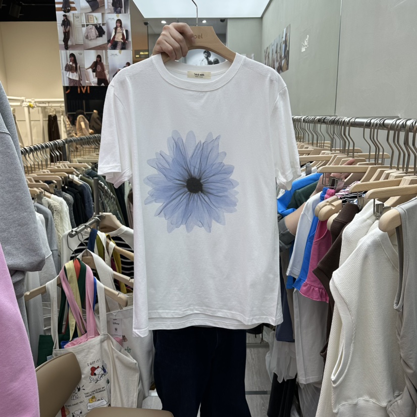 STICK WITH韓國直郵女裝新品26春夏真品休閑推薦職業T恤STICK WITHT恤圖色1