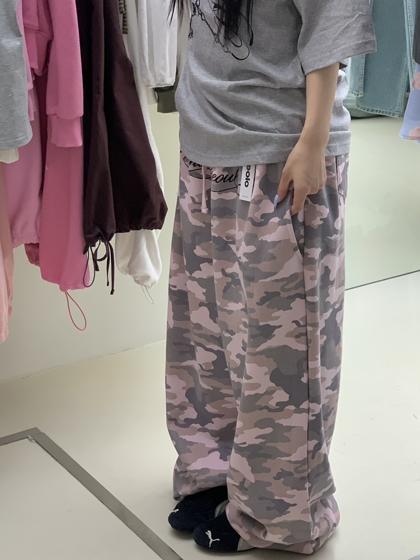 SEOLO韓國直郵女裝新款職業真品熱賣人氣推薦時尚休閑褲迷彩Seolo seoul休閑褲