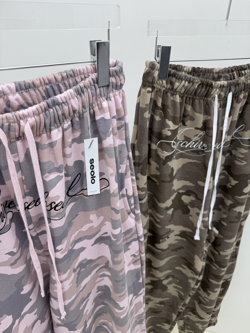 SEOLO韓國直郵女裝新款職業真品熱賣人氣推薦時尚休閑褲迷彩Seolo seoul休閑褲