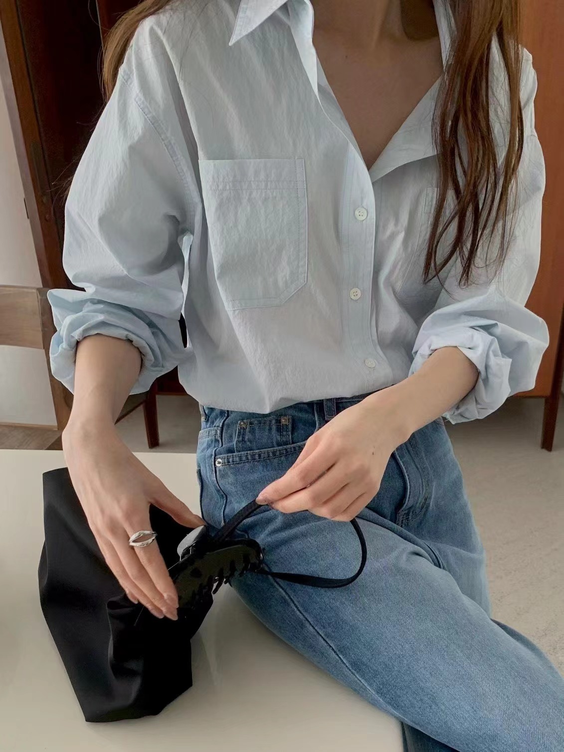 AN STAND東大門直郵女裝新款推薦時尚人氣休閑襯衫蕾絲衫AN STAND-2件起襯衫/蕾絲衫